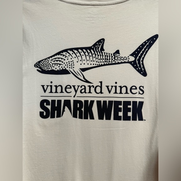 Vineyard Vines Shark Week White Long Sleeve Tee - Picture 4 of 4